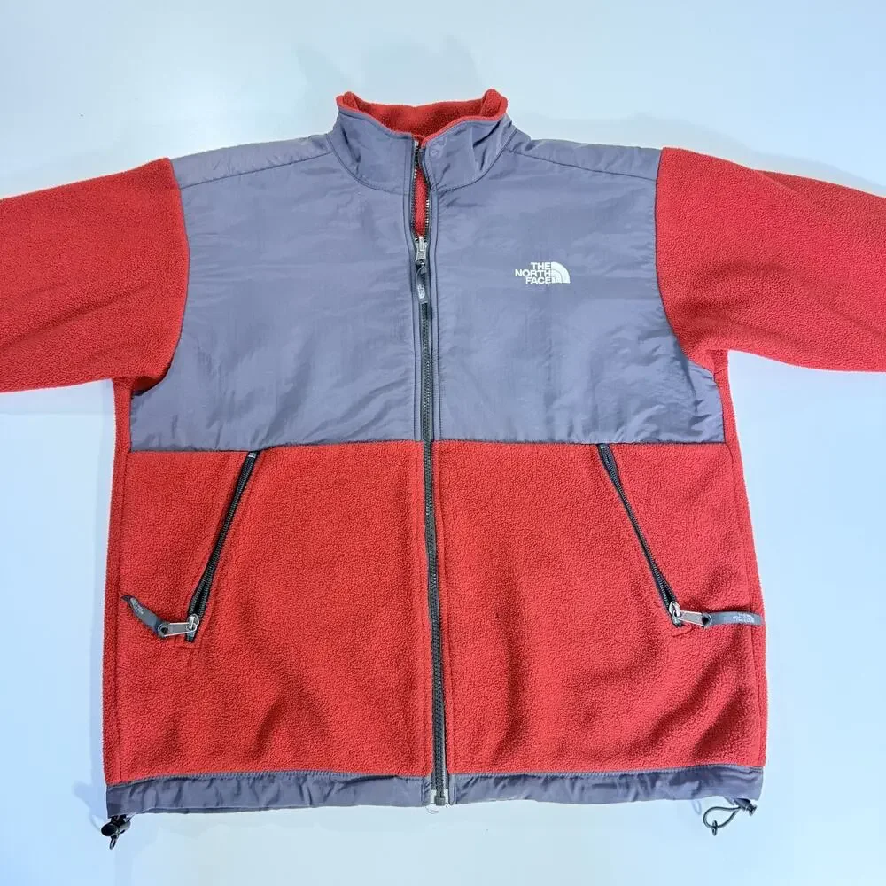 The North Face Denali Fleece Jacket Mens XL Red Gray Full Zip Vintage Outerwear